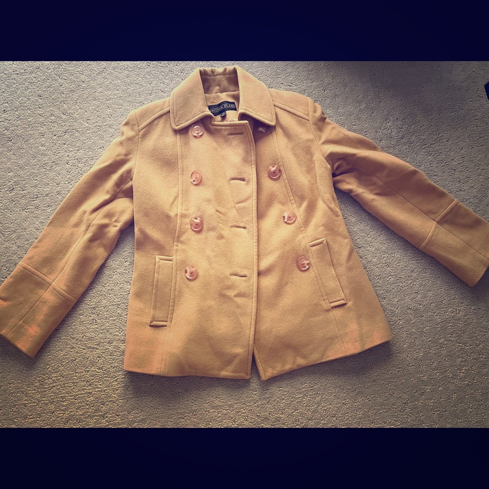 Kristen Blake wool tan pea coat size XS or Small